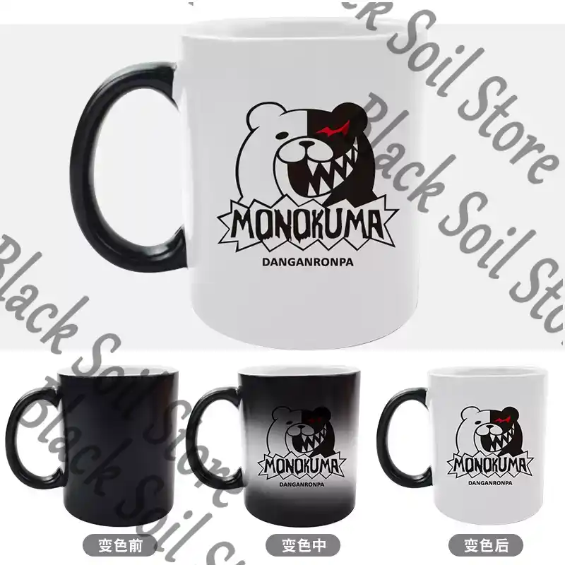 Anime Merchandise Mugs - アニメダンガンロンパモノクマコスプレ漫画グッズセラミック変色水カップマグデスクトップ装飾品