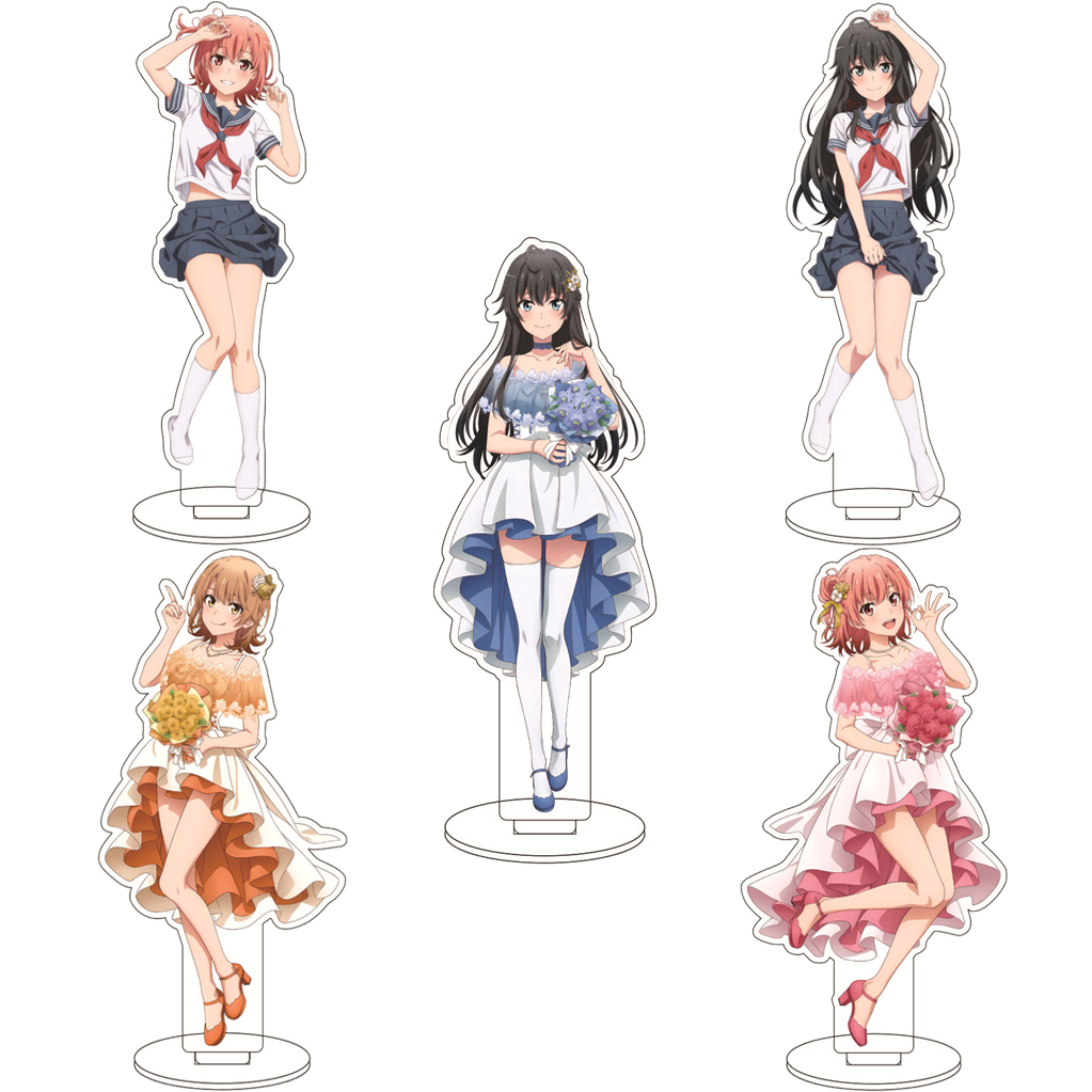 Anime Merchandise Collection - 16cmのアニメ「俺の青春ルミナスに恋して」の登場人物、ユキノ・ユキノシタ、ユイ、ユイガハマ、コマチ、ヒキガヤのアクリルスタンドフィギュア、コスプレ用オーナメント。