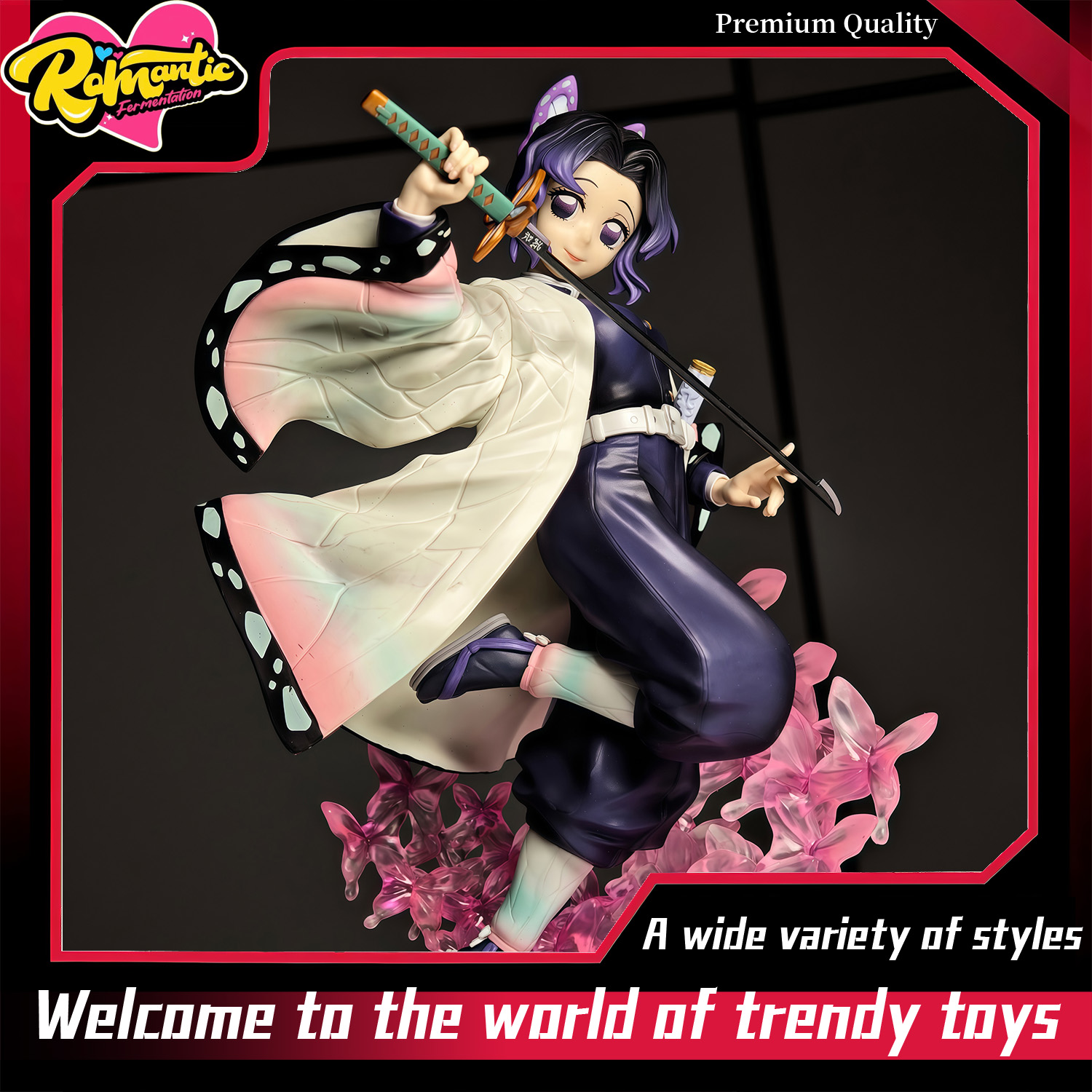 Popular Anime Merchandise - 胡蝶しのぶ アニメ GK モデルフィギュア、トレンド玩具、置物、グッズ、テーブルデコレーション、誕生日プレゼント、人気商品
