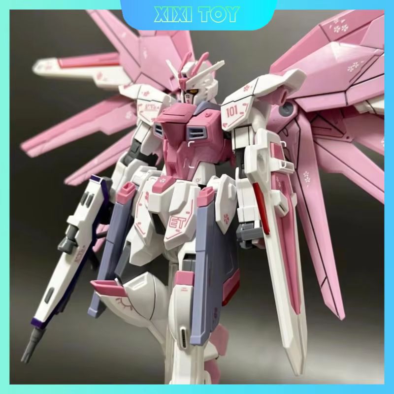 Bandai Gundam Hg - JMS HG 1/144 ZY-06 フリーダムアサルト桜アセンブリモデルさくらピンクコレクション可動フィギュアデスクトップ装飾玩具ギフト