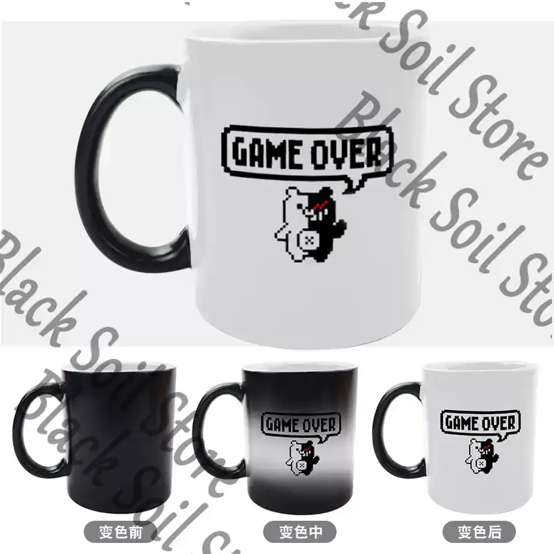 アニメダンガンロンパモノクマコスプレ漫画グッズセラミック変色 - Anime Merchandise Mugs のレビューと価格